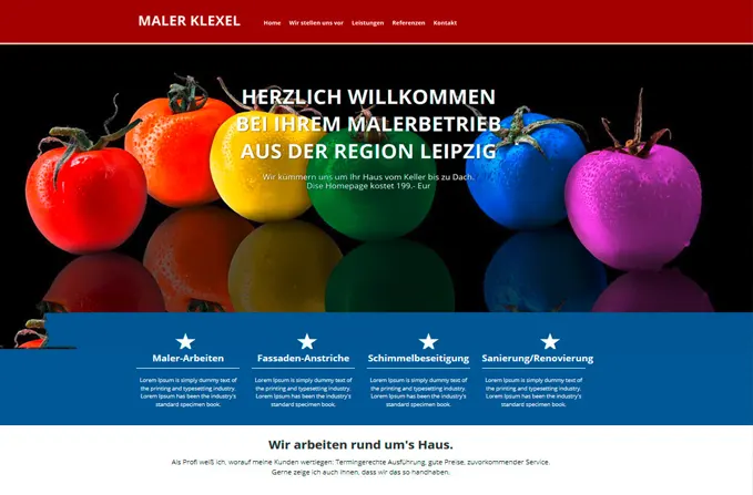 Tablet & Smartphone mit Maler Website