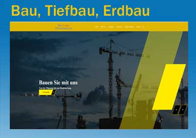 Homepage für Tiefbau. Website Demo