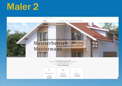 Homepage für Maler & Lackierer. Website Demo